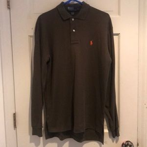 Ralph Lauren Mens long sleeve Olive polo
